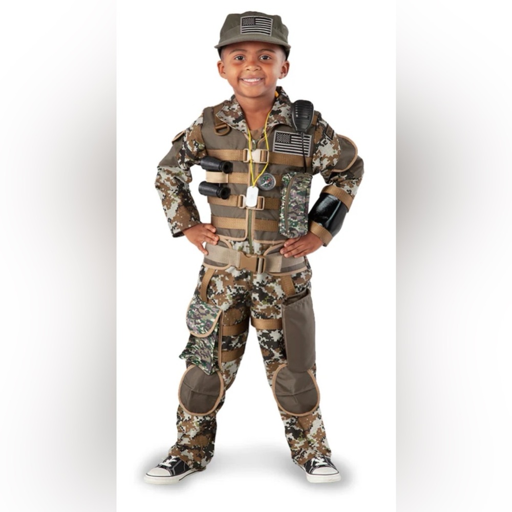 Adventure Factory Special Forces Dessert Cammo Kids Costume, Size 5/6